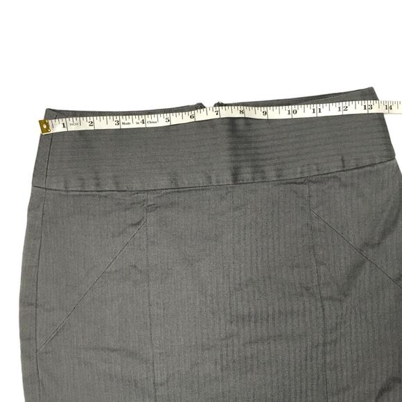 Banana Republic Factory Pencil Skirt Grey Stripe Women's 0 Stretch Cotton Career - Picture 3 of 9